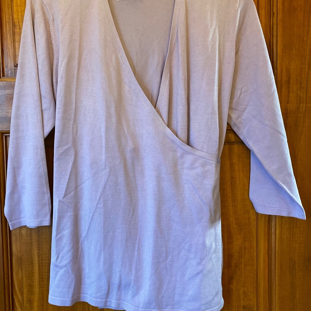 $88 lavender silk Blend Sweater Mimi Maternity M
